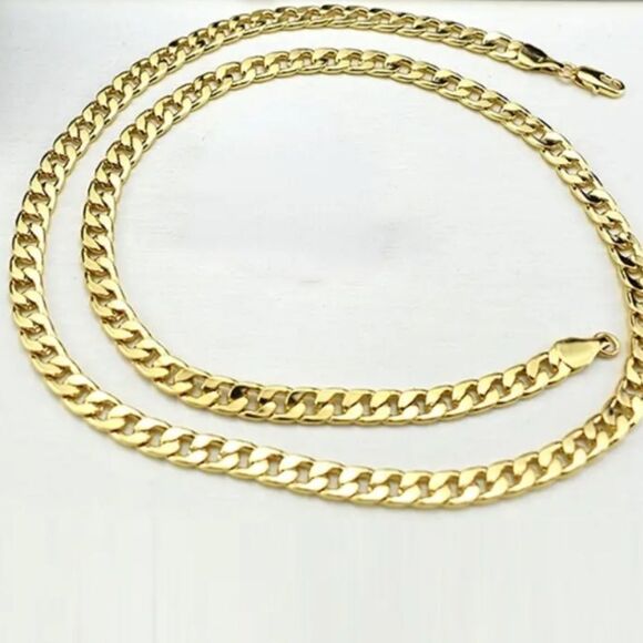 Golden stainless steel necklace 23.62 inches - Picture 5 of 10